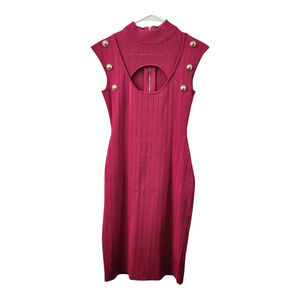 KATE HEWKO Cut Out Bodycon‎ Dress S Pink Bandage Y2K Cocktail Wedding Party Chic